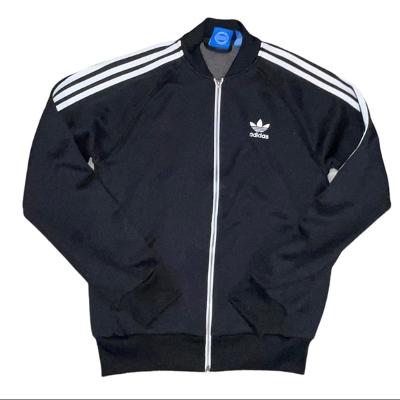 Adidas Men’s Classic Black and White 3- stripe track jacket Size Small - Picture 2 of 7